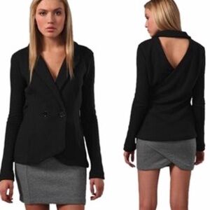 T by Alexander Wang black cotton blazer